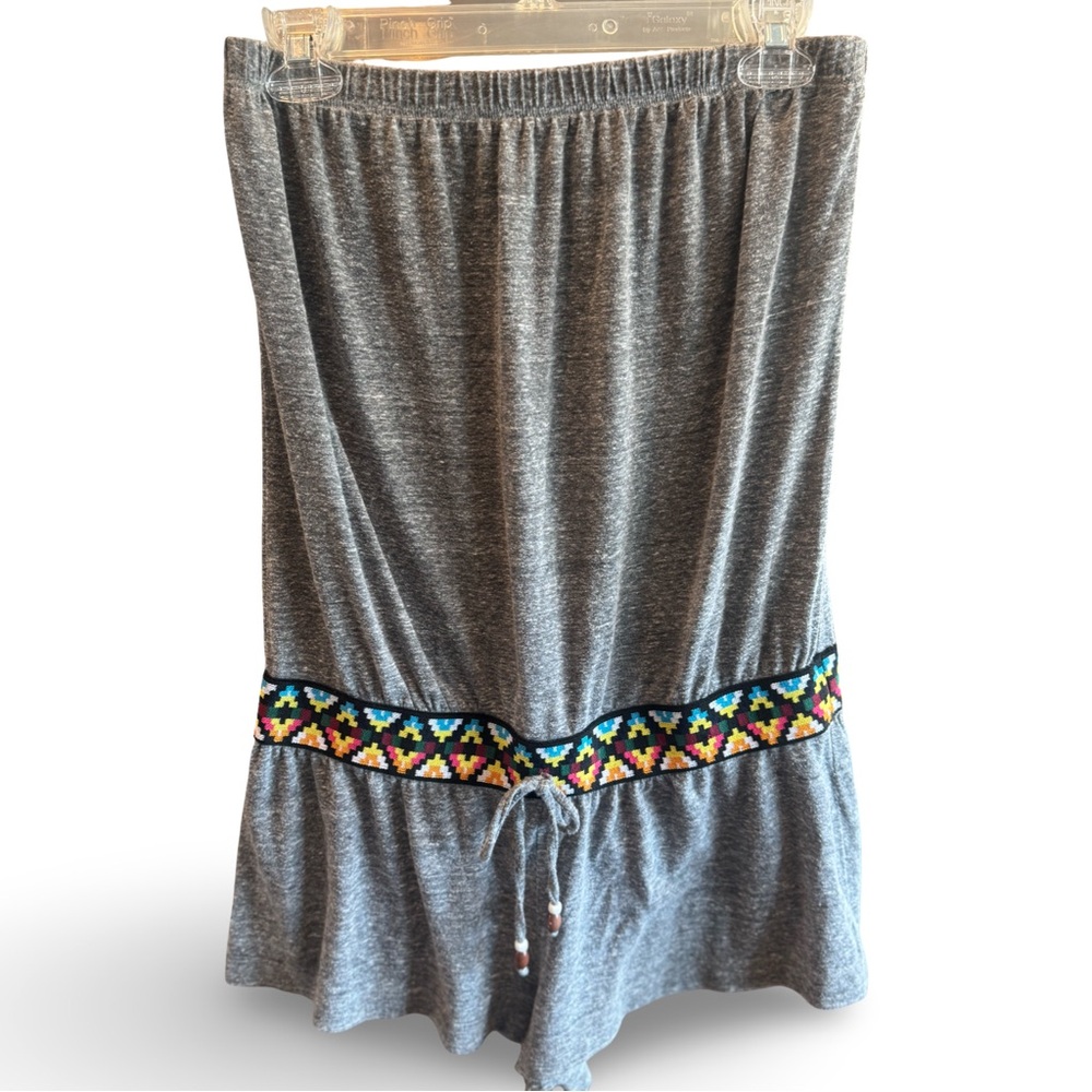 Lucky Brand Gray Skirt with Colorful Embroidery